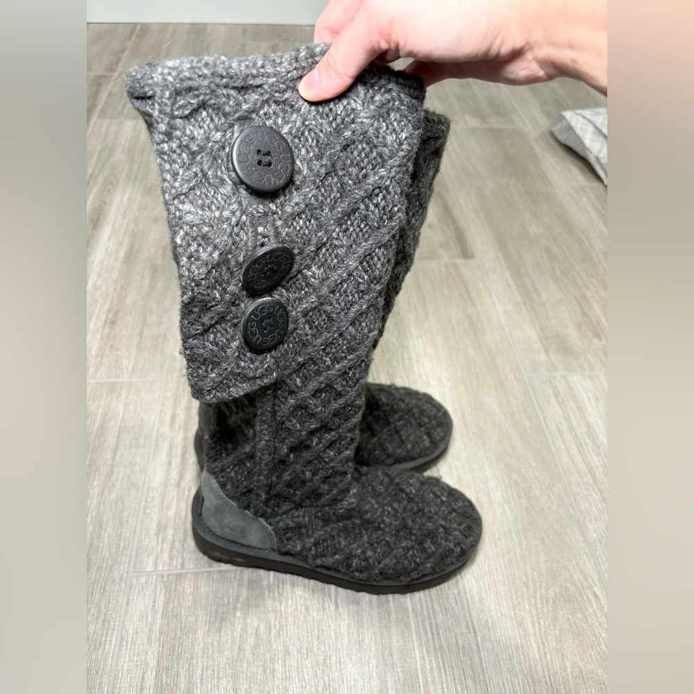 UGG Women's Charcoal Knit Button Boots
